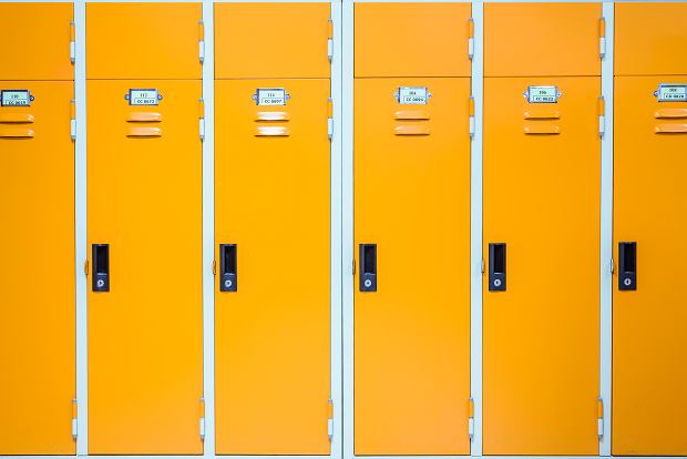 School lockers don't have to be red at all.
