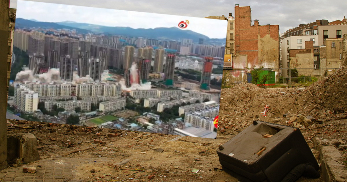 China.  15 skyscrapers disappeared in 45 seconds.  The estate collapsed [WIDEO]