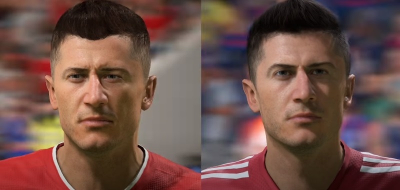 FIFA 22 vs.  FIFA 21. The comparison shows the big differences in the players faces and animations