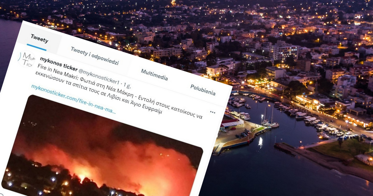 Greece.  Huge fire in Nea Macri, Attica