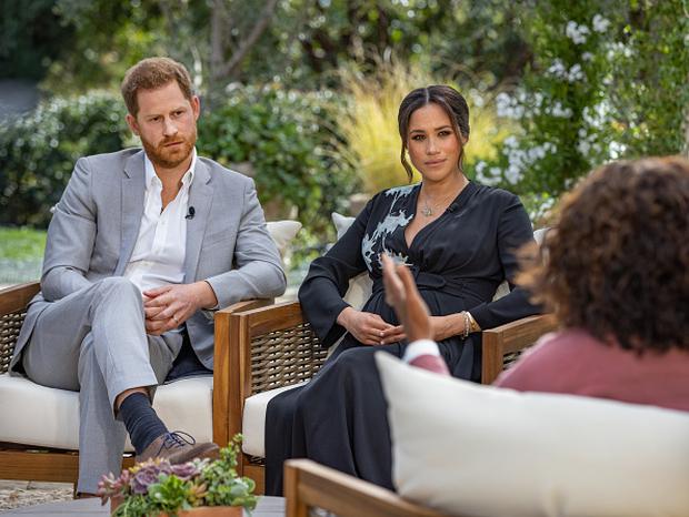 Harry and Megan from Sussex during an interview with Oprah Winfrey.  (Photo: Harpo Productions | AFP)