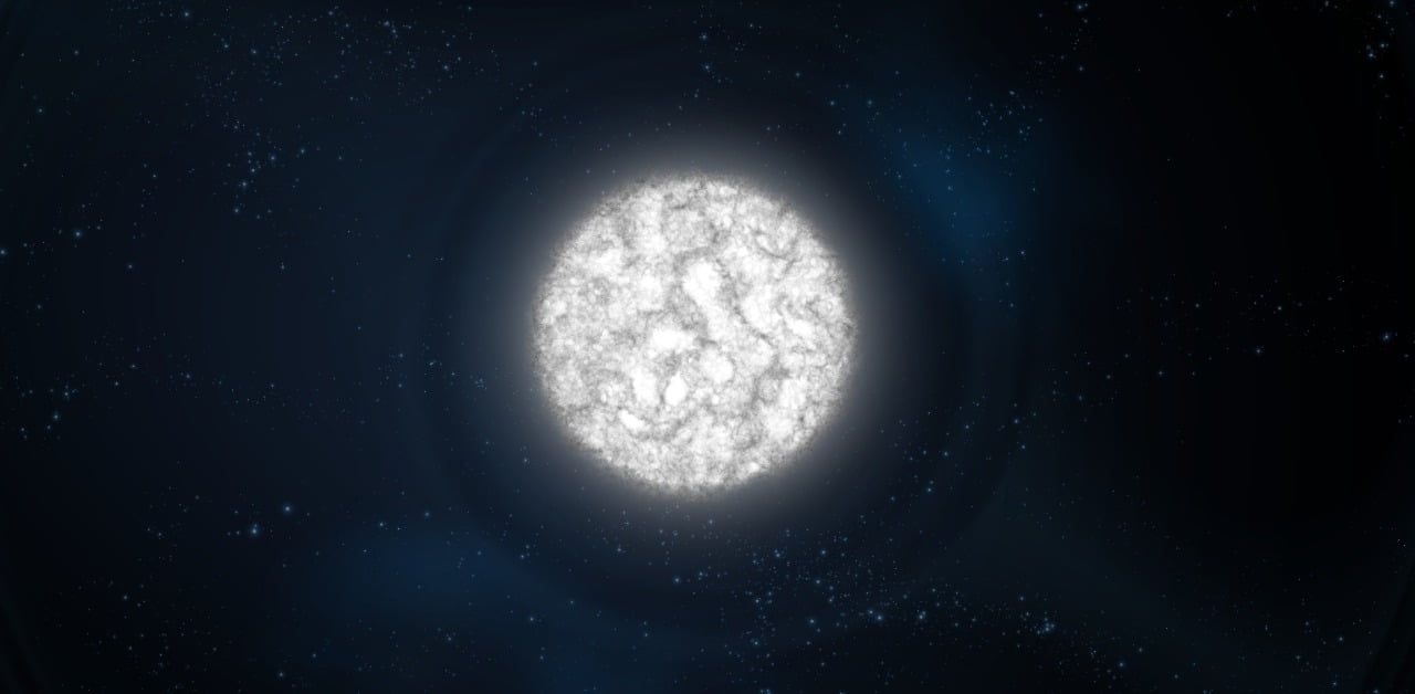 The white dwarf lights up quickly and goes out