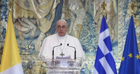 Pope Francis in Greece.  He called on politicians to act