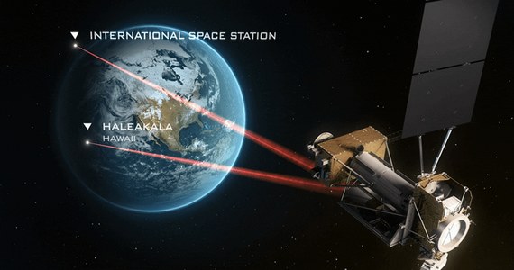 This is the first laser communication via satellite with Earth