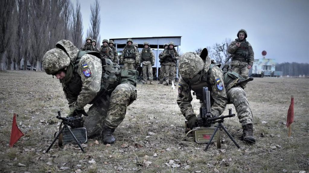 The Russian army on the border with Ukraine.  NATO statement: We will defend our allies