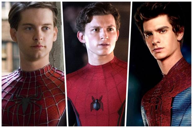 Actors Tobey Maguire, Tom Holland and Andrew Garfield have played three generations of Spider-Man.  (Photo: Columbia Pictures / Sony Pictures / Marvel Studios)