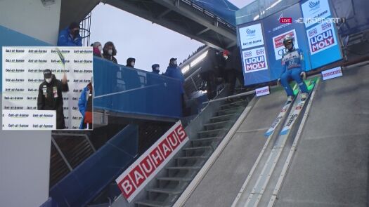 Sen Prevka falls during pre-qualifying training in Oberstdorf