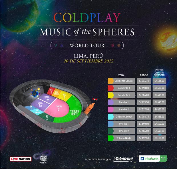 Ticket price to see Coldplay in Lima