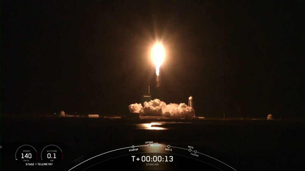 Elon Musk's SpaceX rocket launch.  It will deploy 49 satellites into orbit