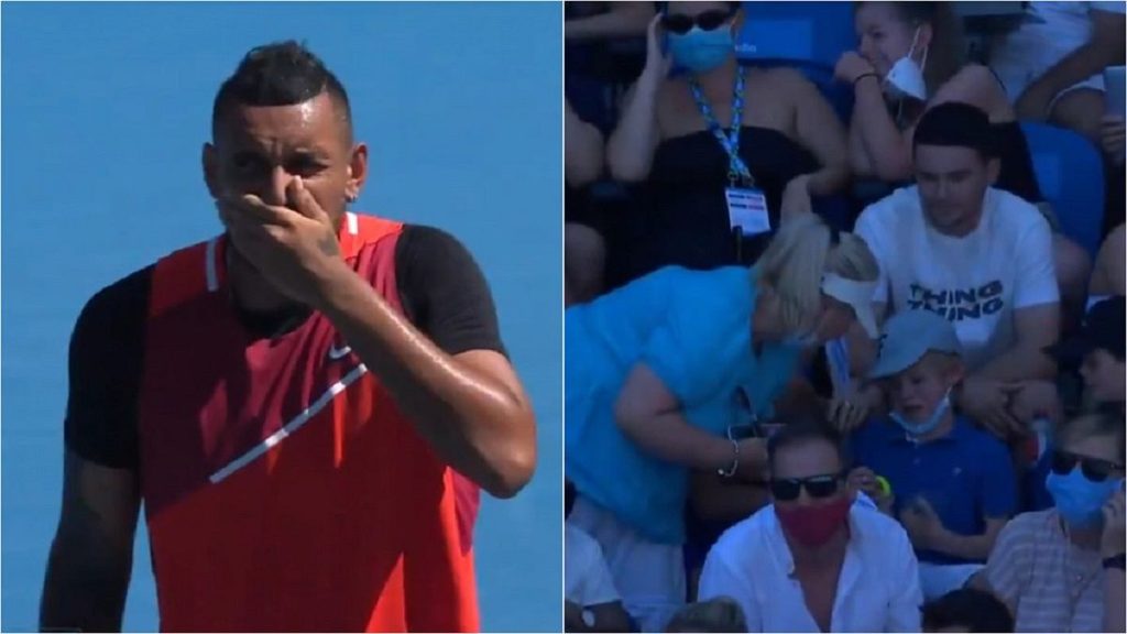 Kyrgios shot the boy in the AO stands.  After a while, he was very well received [WIDEO] Tennis