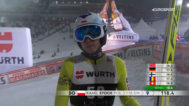Stoch jump from the first series of the Friday competition in Lahti