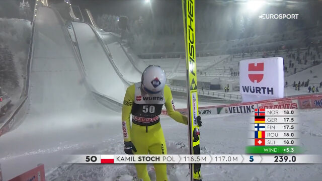Stoch jump from the second series of Friday competition in Lahti