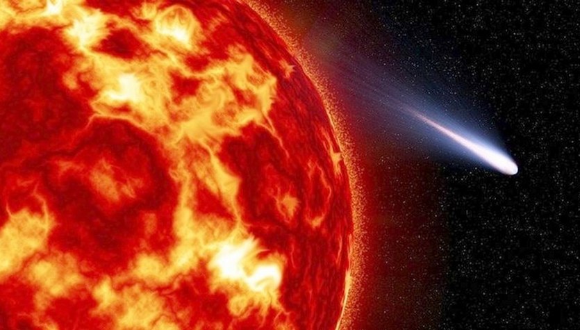 Two comets hit the sun simultaneously.  There is a recording!