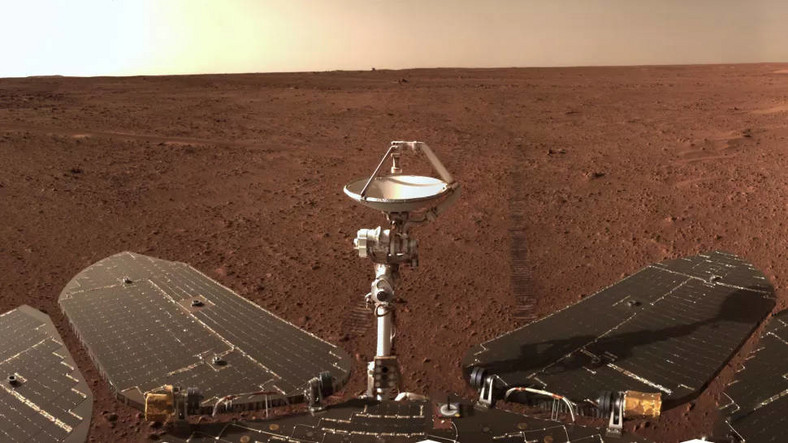 Panoramic image of Mars taken by the Zhurong rover in 2021. 