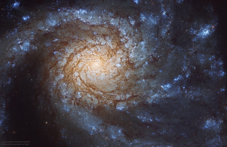 Messier 99 galaxy in an image from the Hubble Space Telescope 