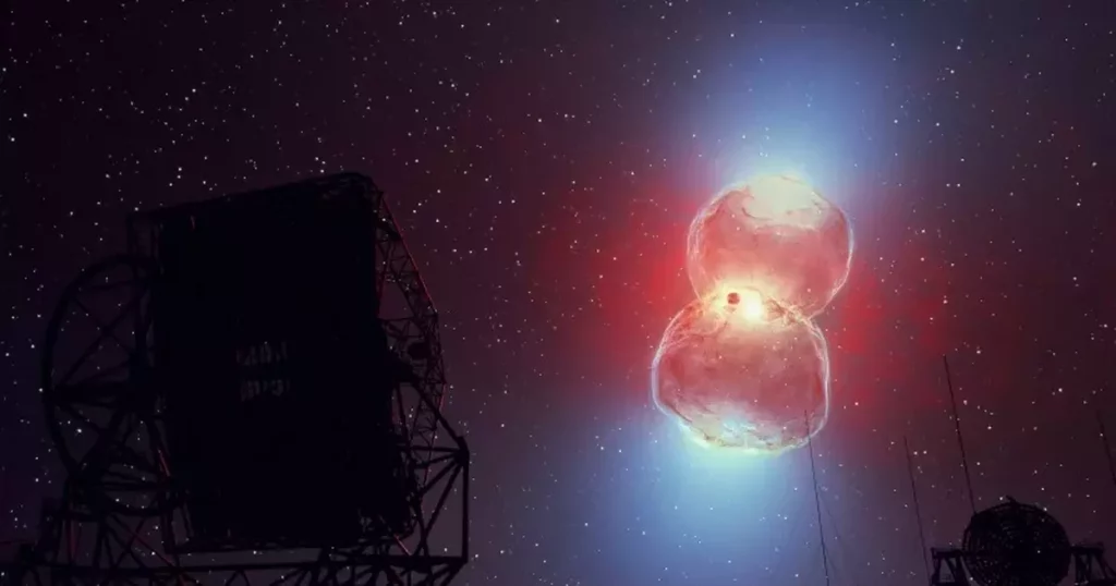 A massive eruption on the dead star pushed the particles to incredible speeds