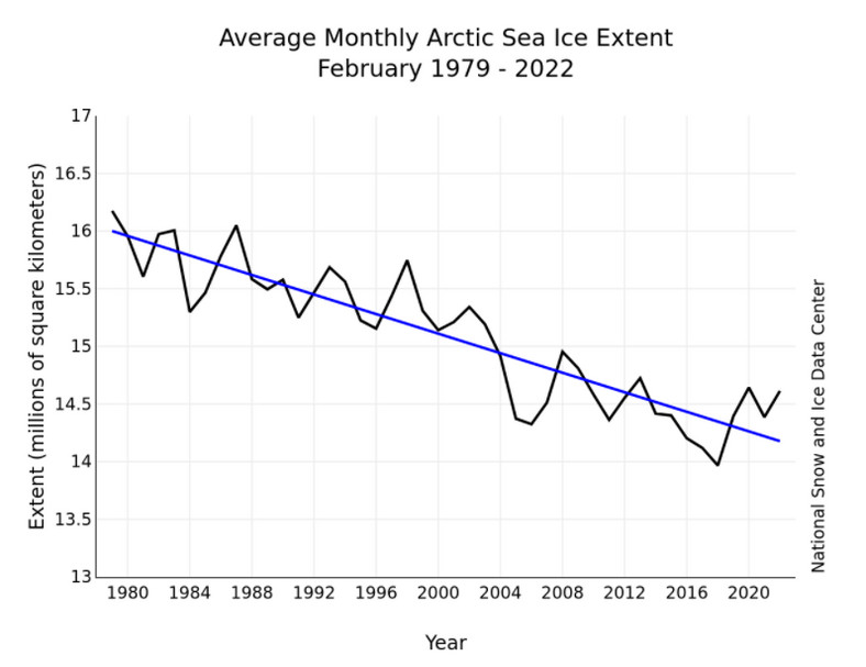 Arctic sea ice surface in recent years