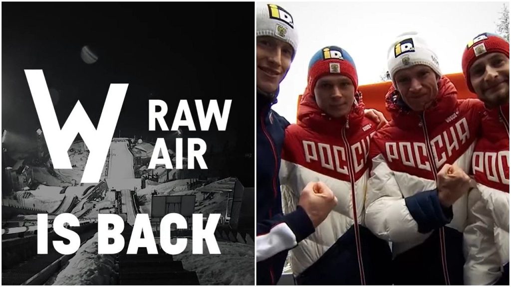FIS is promoting Raw Air with jubilant jumpers from Russia.  We have a comment from the tournament organizer
