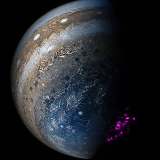 Jupiter's aurora borealis visualization