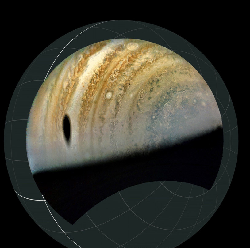 Ganymede casts a shadow on Jupiter / NASA