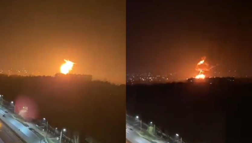 The war in Ukraine.  Bryansk: a fire in a Russian oil depot