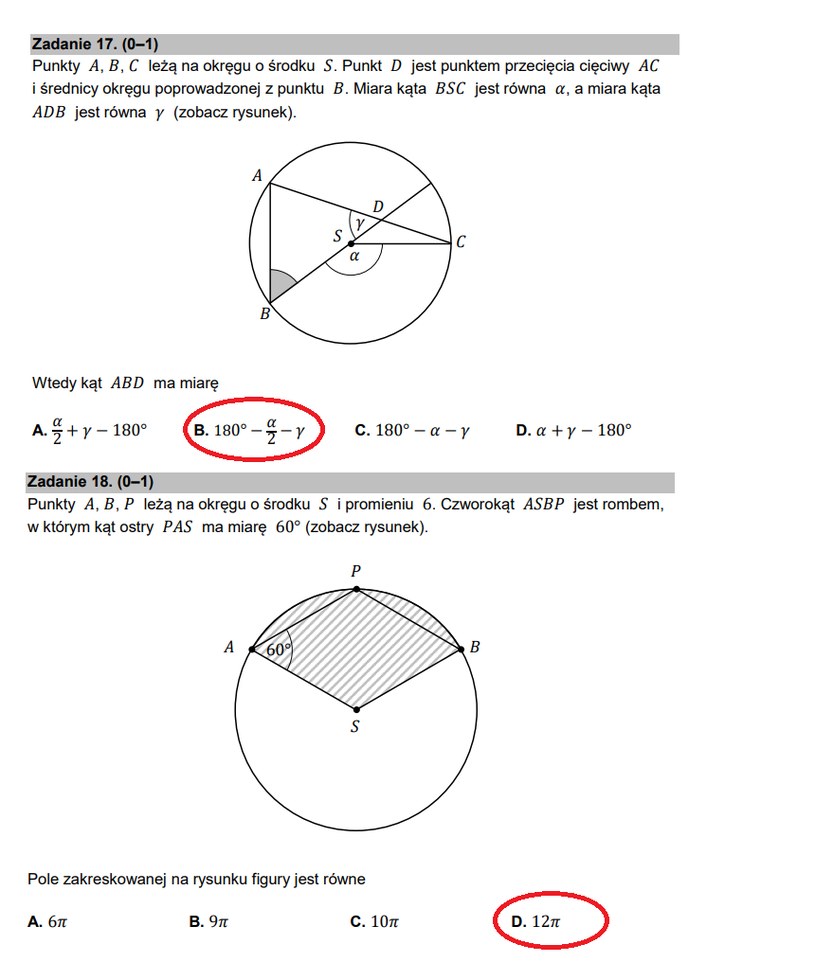 Mathematics in Matura 2022. Worksheet and Solutions / Public Domain