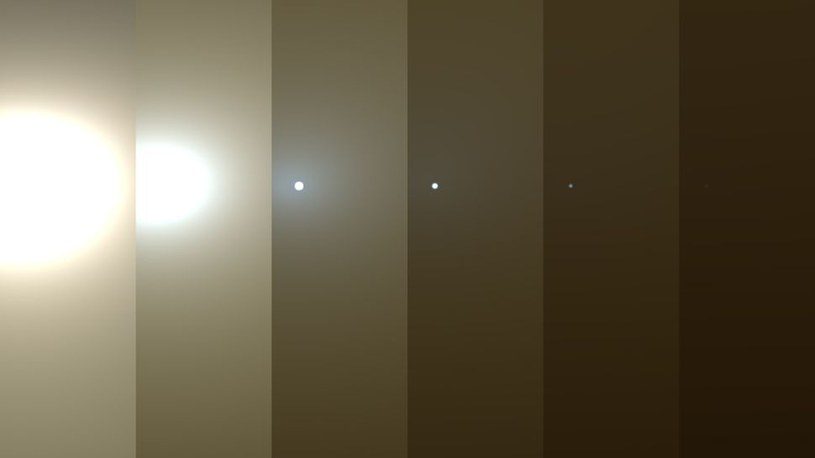Final moments captured by the Opportunity rover's cameras in June 2018. Images show the sun's faint disk during a dust storm / NASA / JPL-Caltech / TAMU / NASA