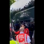 United fans booed Cavani.  He replied with a football vulgar gesture