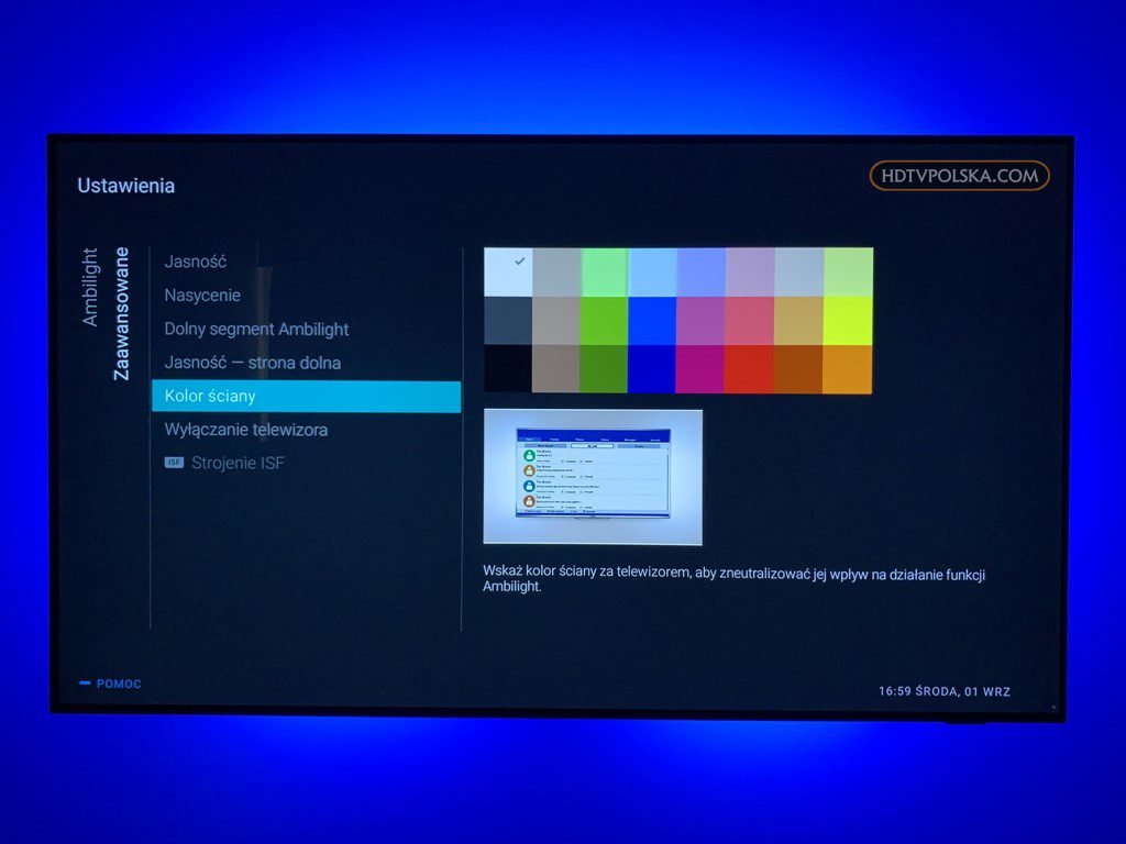 Philips OLED 806 OLED 856 Ambilight test in Settings قائمة