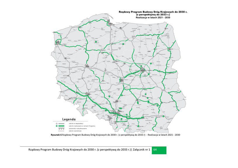 The National Road Construction Program until 2030 (with a perspective up to 2033).  This is the investment map / Ministry of Infrastructure / external material