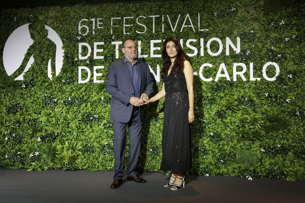 Jean Reno and his wife Jobia, the couple reappeared at the Monte Carlo TV show