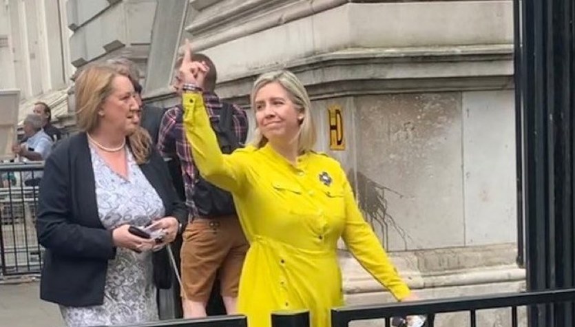 UK: New Education Minister Andrea Jenkins showed people the middle finger