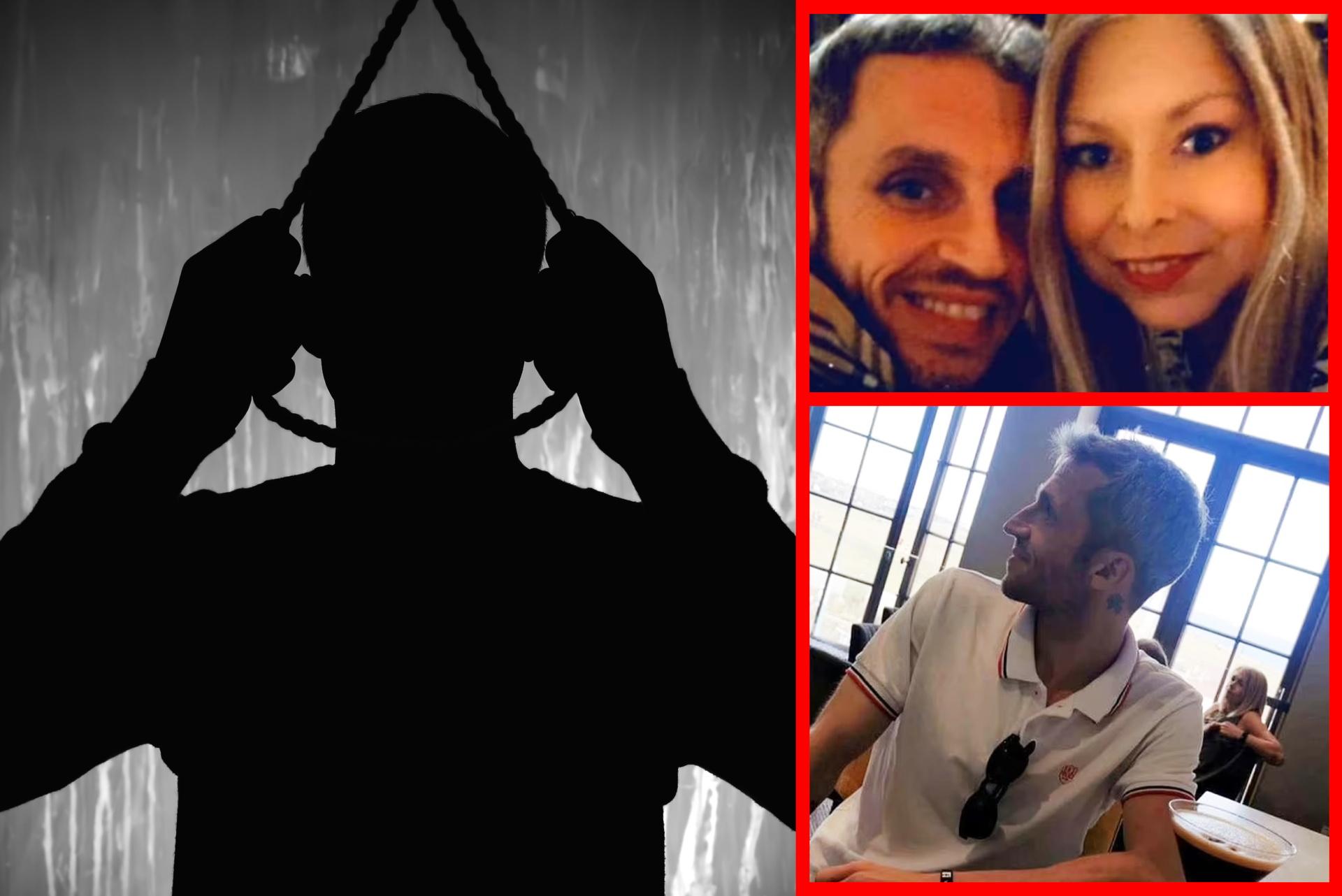 He spoiled his fiancée that he hanged himself.  He actually did it by accident!  Watch the horror movie Super Express