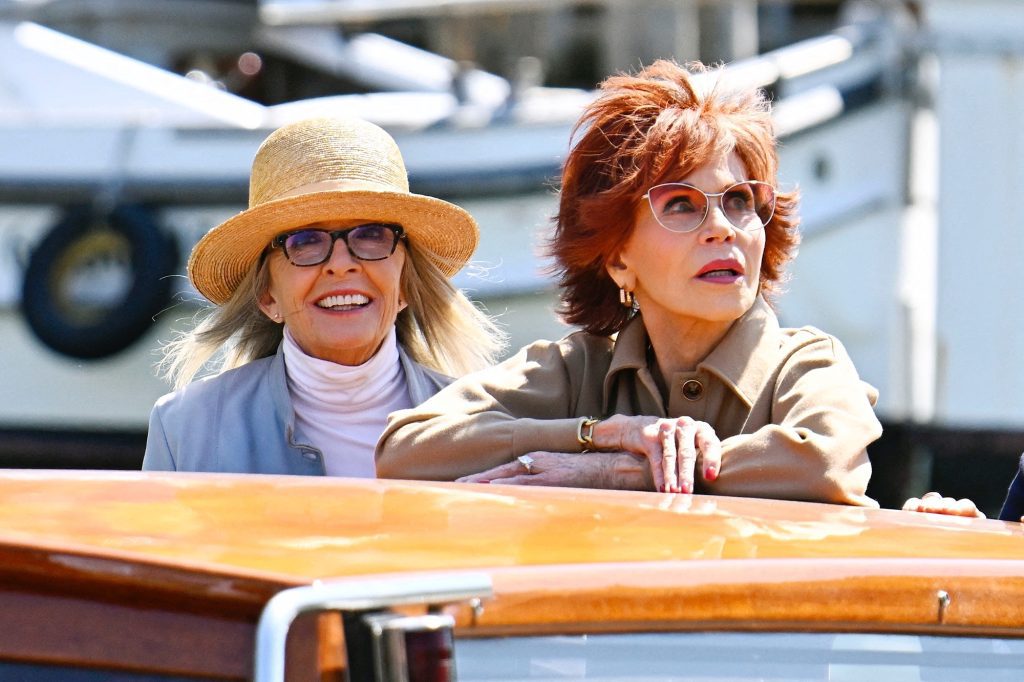 Jane Fonda and Diane Keaton are in top form on the set of "Book Club 2" in Venice
