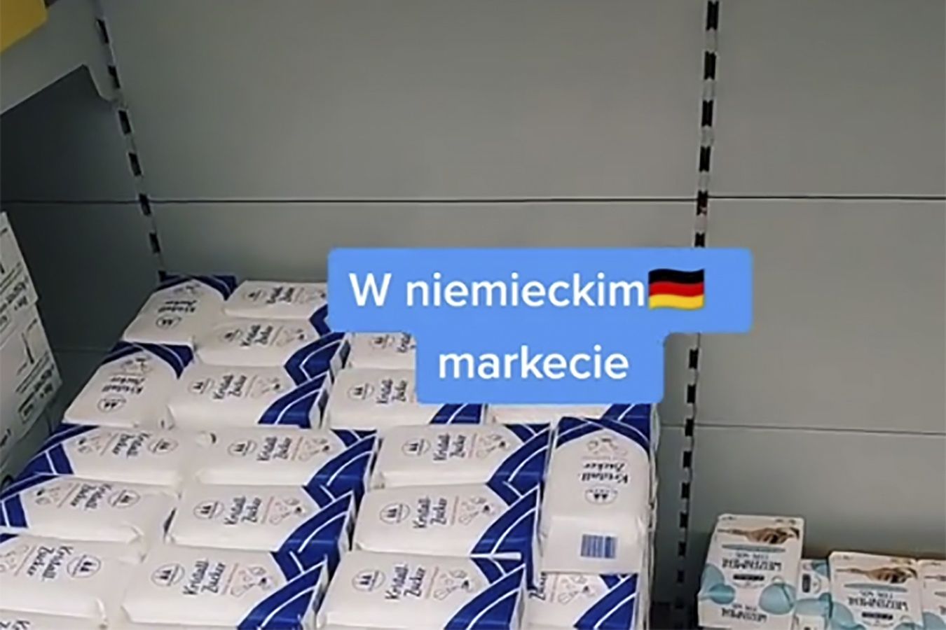 Registration from a German supermarket.  Polish women showed the price of sugar - O2
