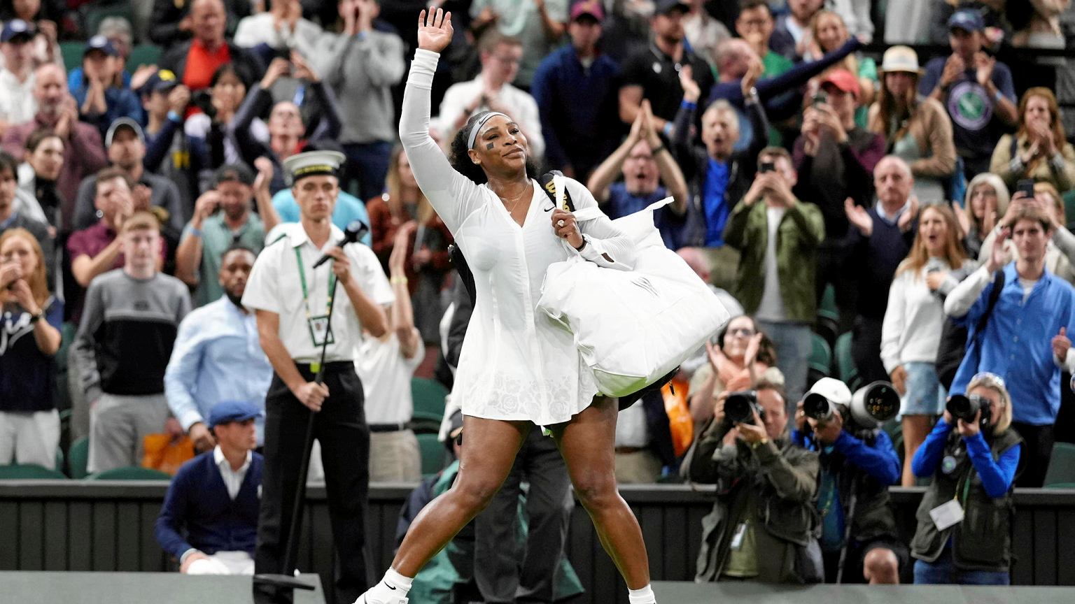 Serena Williams retreated at Wimbledon.  They didn't want to give her five tennis cars