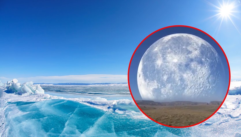 Huge moon visible from the North Pole.  No one has ever seen anything like this... and will never see it!