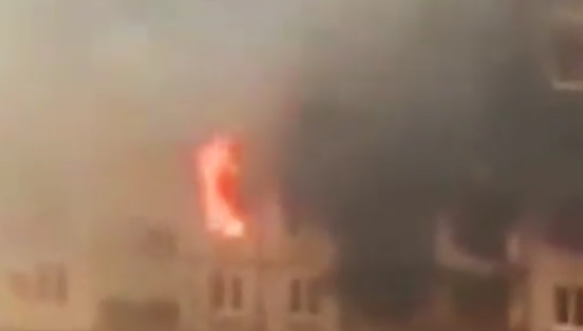 Mariupol on fire.  The Russians didn't even take any action