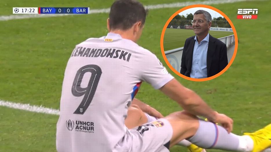 Lewandowski mockery.  Bayern Munich president took a soccer ball and fired it