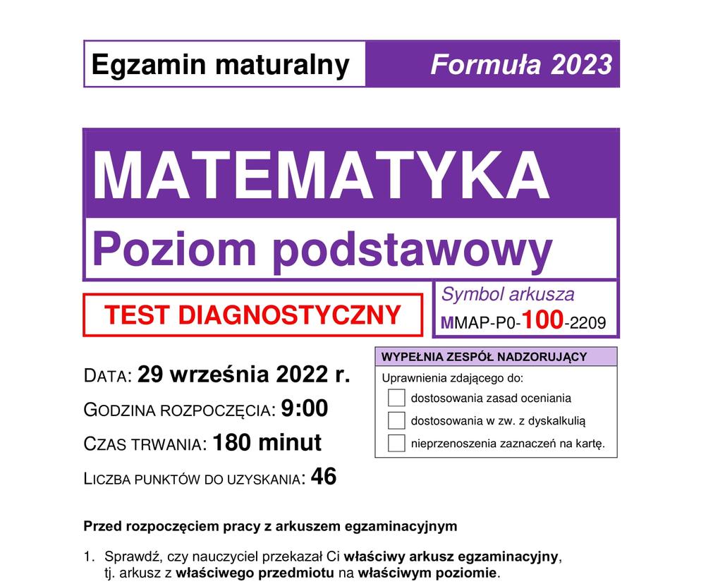 Matura Mathematics Exam 2023. CKE أوراق Papers