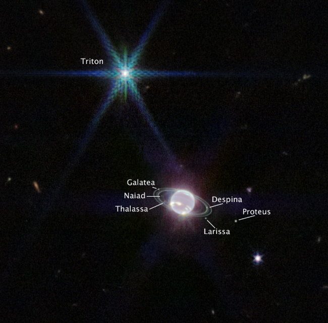 Neptune through the lens of the Webb Telescope, Image: NASA, ESA, CSA, STScI