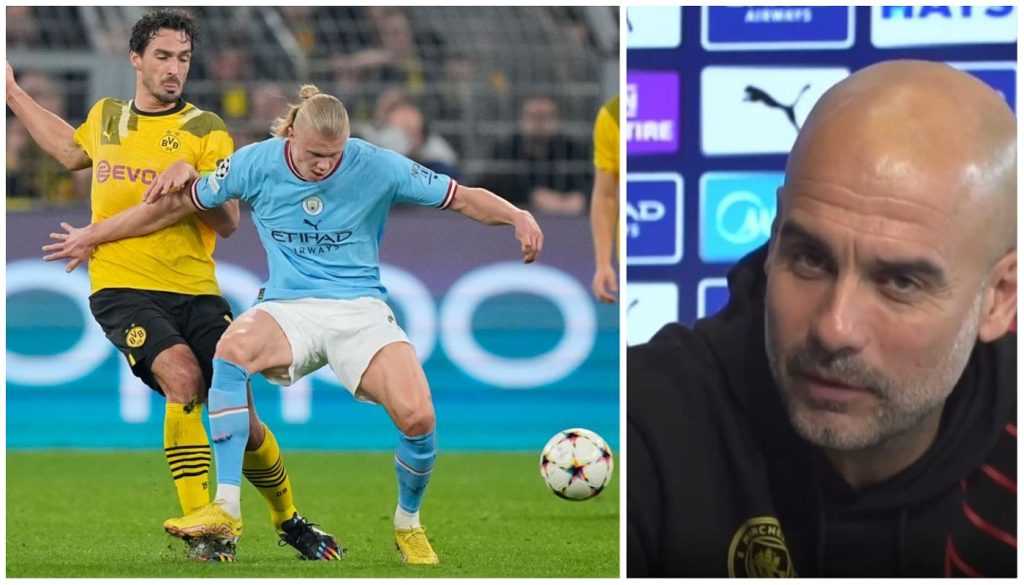 Guardiola's explanation of Erling Haaland.  The Norwegian did not play football against Leicester