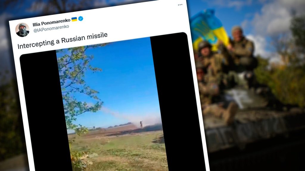 Russian missile attack on Ukraine.  The soldier shoots down the enemy's missile with a grenade launcher [NAGRANIE] |  News from the world