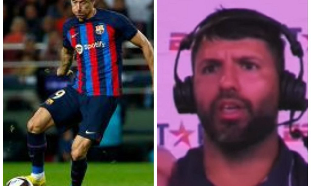 This is how Aguero reacted to Lewandowski's goal.  Repeat this nine times [WIDEO] football