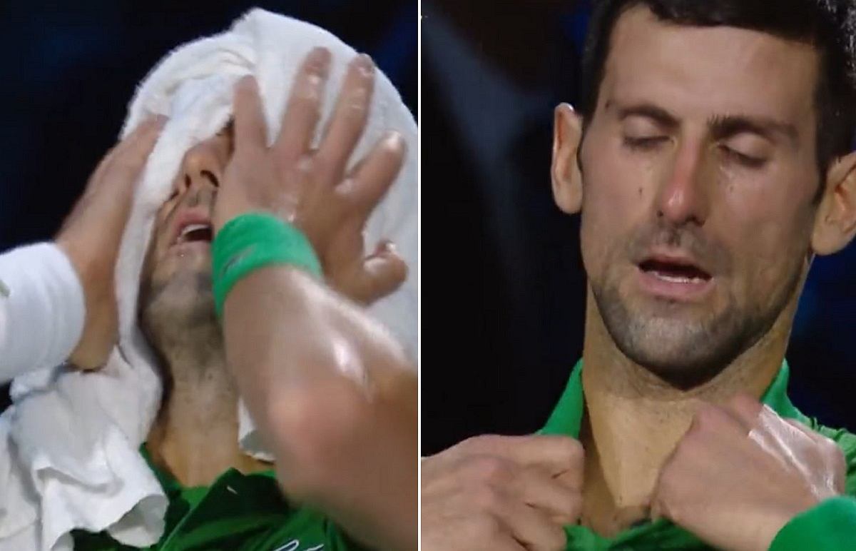Djokovic is trembling with exhaustion, but he will win.  What an epic BJ [WIDEO] Tennis