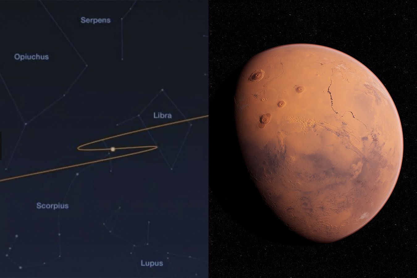 Mars return.  The planet changed course in the night sky - o2