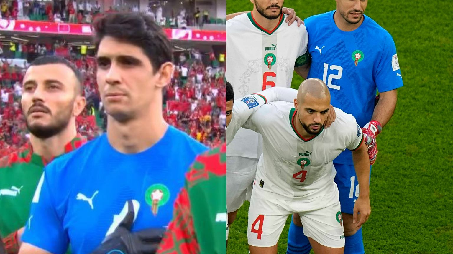 The goalkeeper sang the national anthem and was suddenly substituted.  The Spanish give the reason M¦