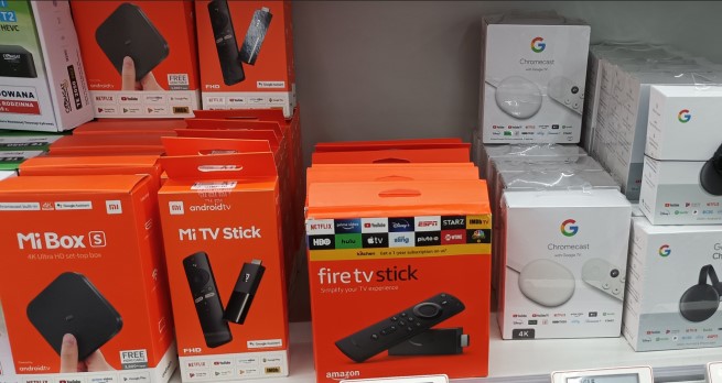 Chromecast 4 Mi Box Realme Canal + Box 4K Amazon Fire TV Streaming Services