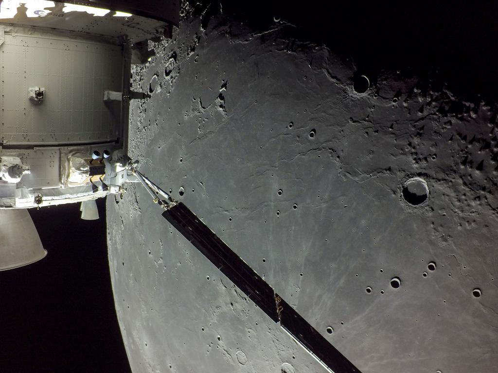 Images from the Orion spacecraft taken on day 20 of the Artemis 1 mission