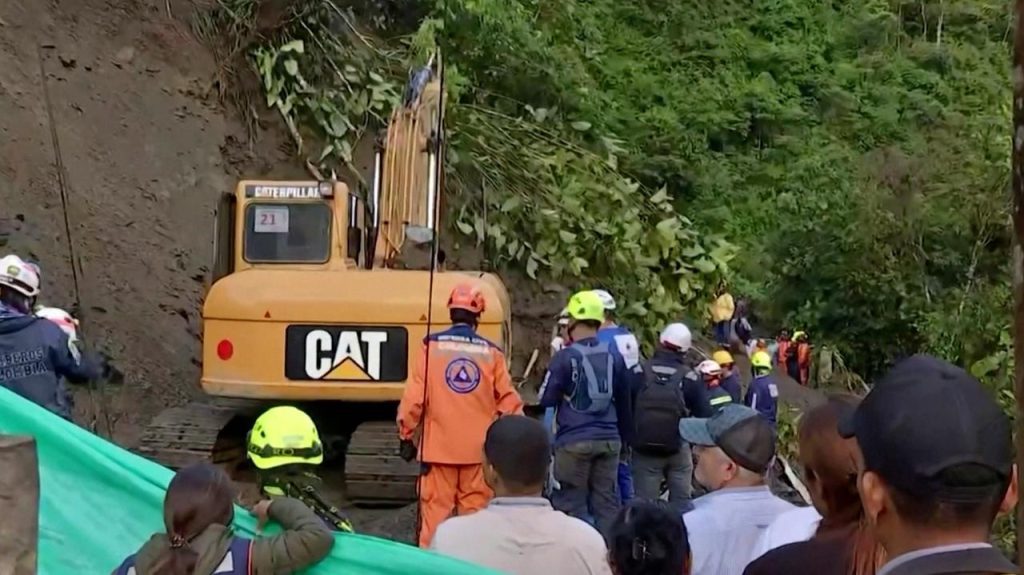 Colombia.  landslide.  Buses and cars fell into the river.  dead and wounded